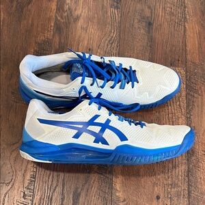 Asics Gel Resolution White and Blue Men’s 13